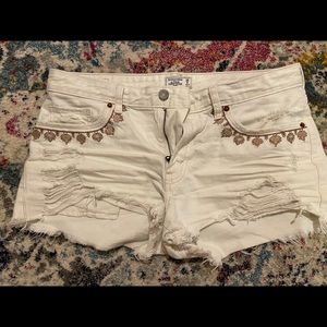 White Jean Shorts